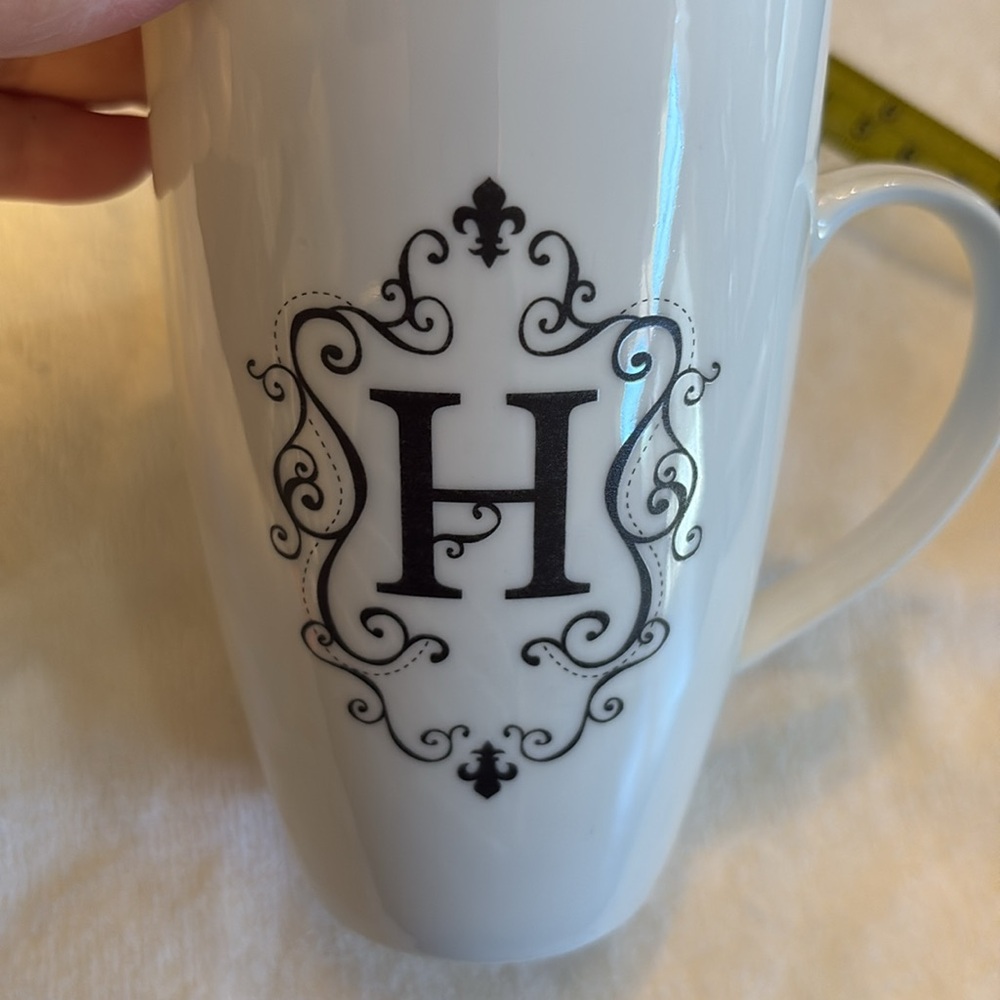 Cypress Home Ornate “H” Monogrammed Ceramic Mug